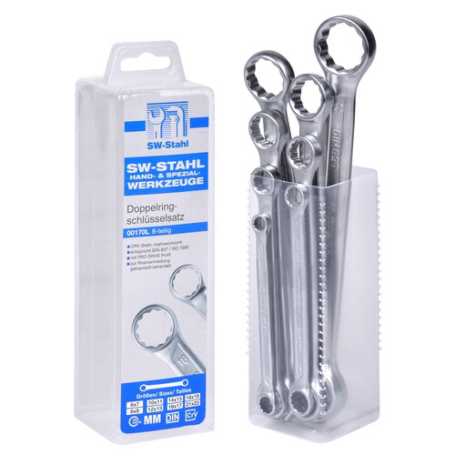 SW-Stahl 00170L Double ring spanner set, 6-22 mm, 8 pieces