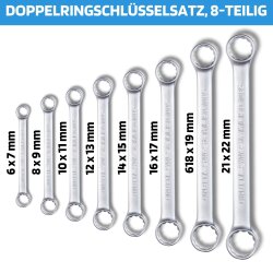 SW-Stahl 00170L Doppelringschlüsselsatz, 6-22 mm, 8-teilig