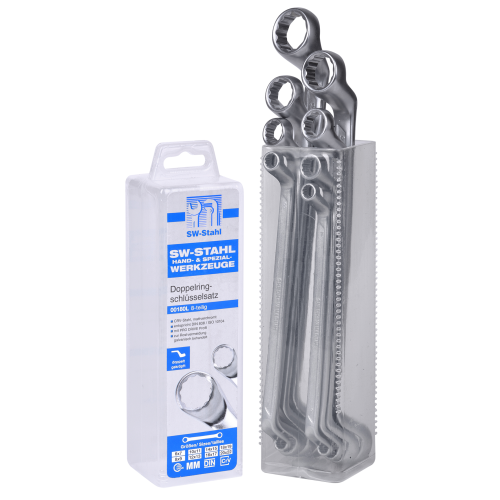 SW-Stahl 00180L Doppelringschlüsselsatz, 6-22 mm, gekröpft, 8-teilig