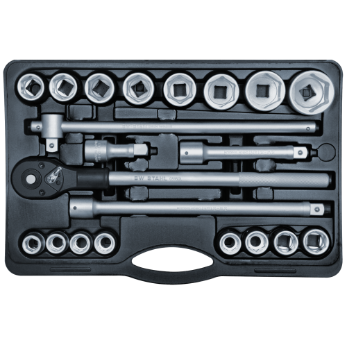 Set chei tubulare SW-Stahl 07660L, 3/4 inch, 21 buc. I cutie cu clichet I cutie cu clichet I cutie cu piulițe