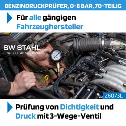 SW-Stahl 26073L benzino slėgio matuoklis, 0-8 barai, 70 vnt.