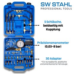 SW-Stahl 26073L benzino slėgio matuoklis, 0-8 barai, 70 vnt.