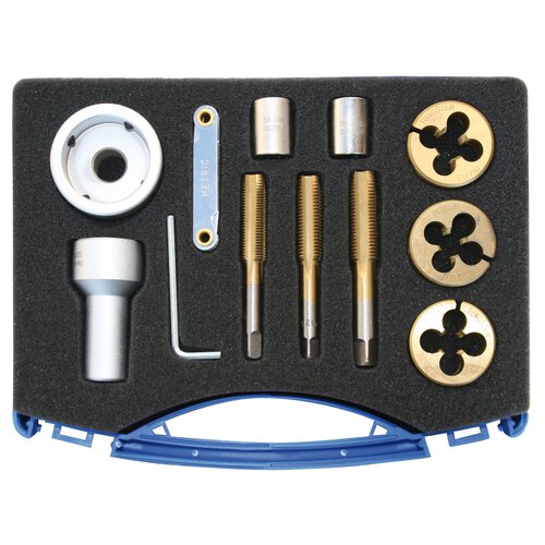 SW-Stahl 02370L Thread cutting set for wheel bolts and studs, 12 pieces
