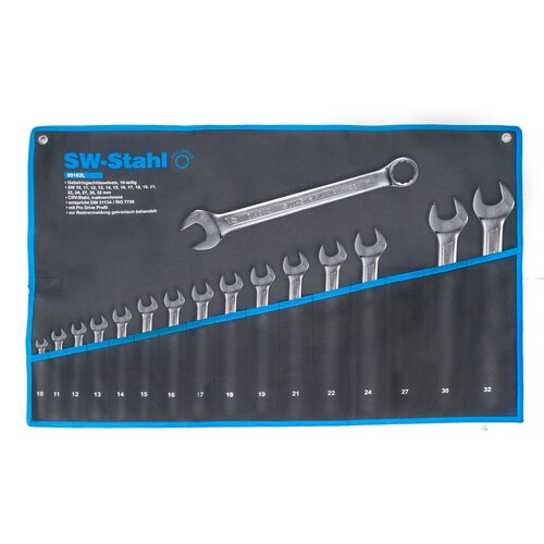SW-Stahl 00163L Clevis wrench set, 10-32 mm, 16 pieces
