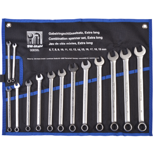 SW-Stahl 00830L コンビネーションレンチセット、6-19mm、エクストラロング、14本組