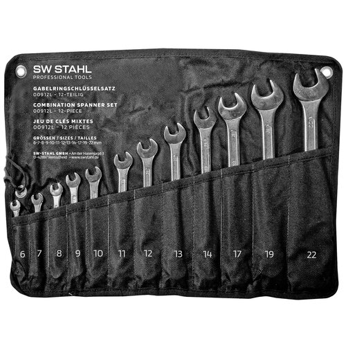 SW-Stahl 00912L Clevis wrench set, 6-22 mm, 12 pieces