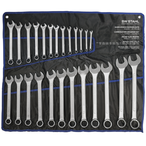 SW-Stahl 00922L kombinationsnøglesæt, 1/4"-1 1/4", 25 stk.
