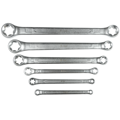 SW-Stahl 01560L Doppelringschlüsselsatz, E-Profil, E6-E24, 6-teilig