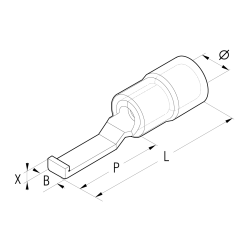 Cembre BF-PPL30 Flachstiftkralle isoliert 3,0mm breit blau