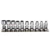 SW-Stahl 06620L Llaves de vaso, 1/4", doce caras, 5-13 mm, con junta, 10 piezas