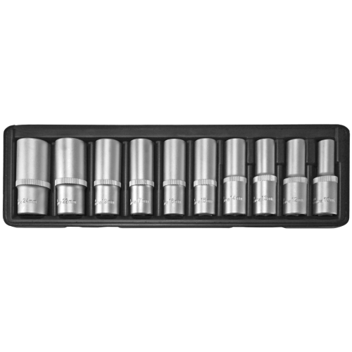 SW-Stahl 05630L Socket wrench inserts, 1/2", 10-24 mm, deep, 10 pieces