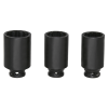 Vložky pro nástrčné klíče SW-Stahl 10190L IMPACT, 1/2", dvanáctibodové, 30-36 mm, hluboké, 3dílné